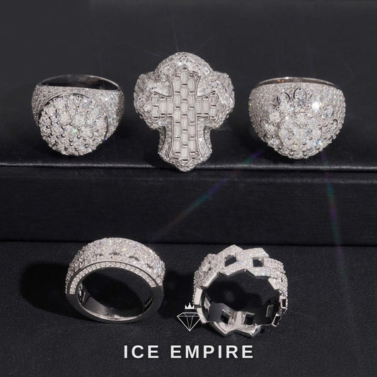 Iced Out 925 Silver Moissanite Ring