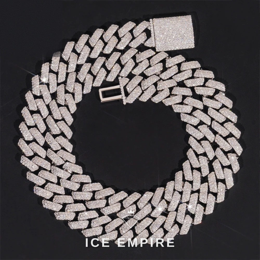 Iced Out Rose Gold Plated Moissanite Cuban Chain