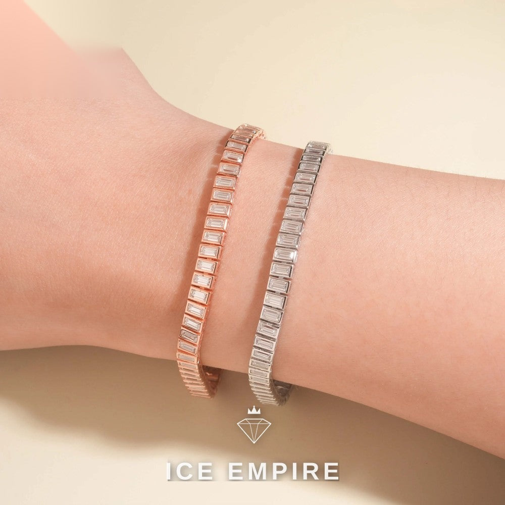 Iced Out 925 Silver Moissanite Tennis Bracelet