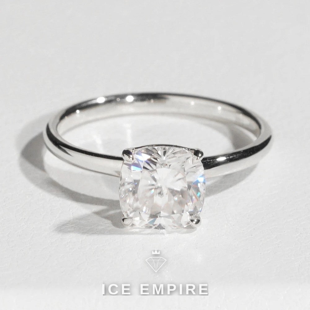 Iced Out 14K Gold Moissanite Engagement Ring