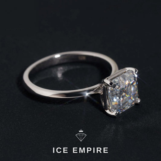 Iced Out 925 Silver Moissanite Wedding Band