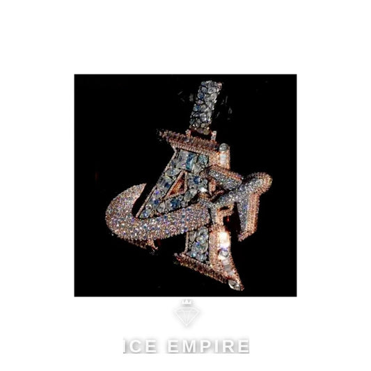 Iced Out Baguette Rose Gold Plated Moissanite Pendant