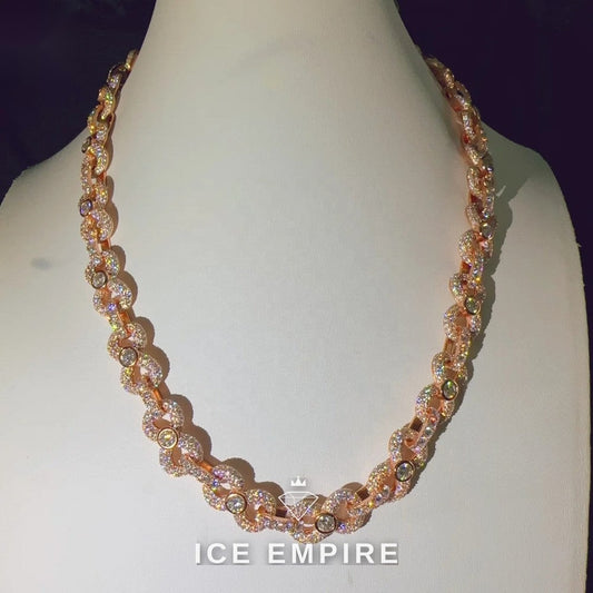 Iced Out Rose Gold Plated Moissanite Cuban Chain