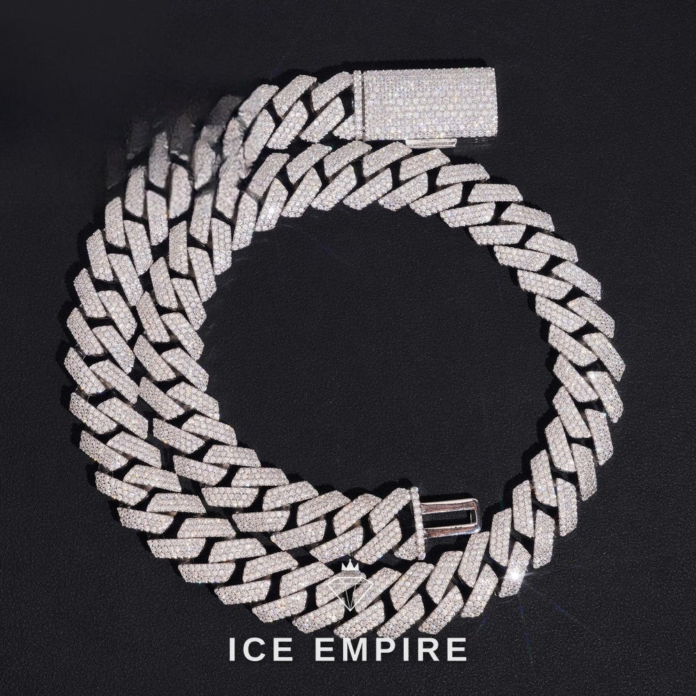 Iced Out Rose Gold Plated Moissanite Cuban Chain