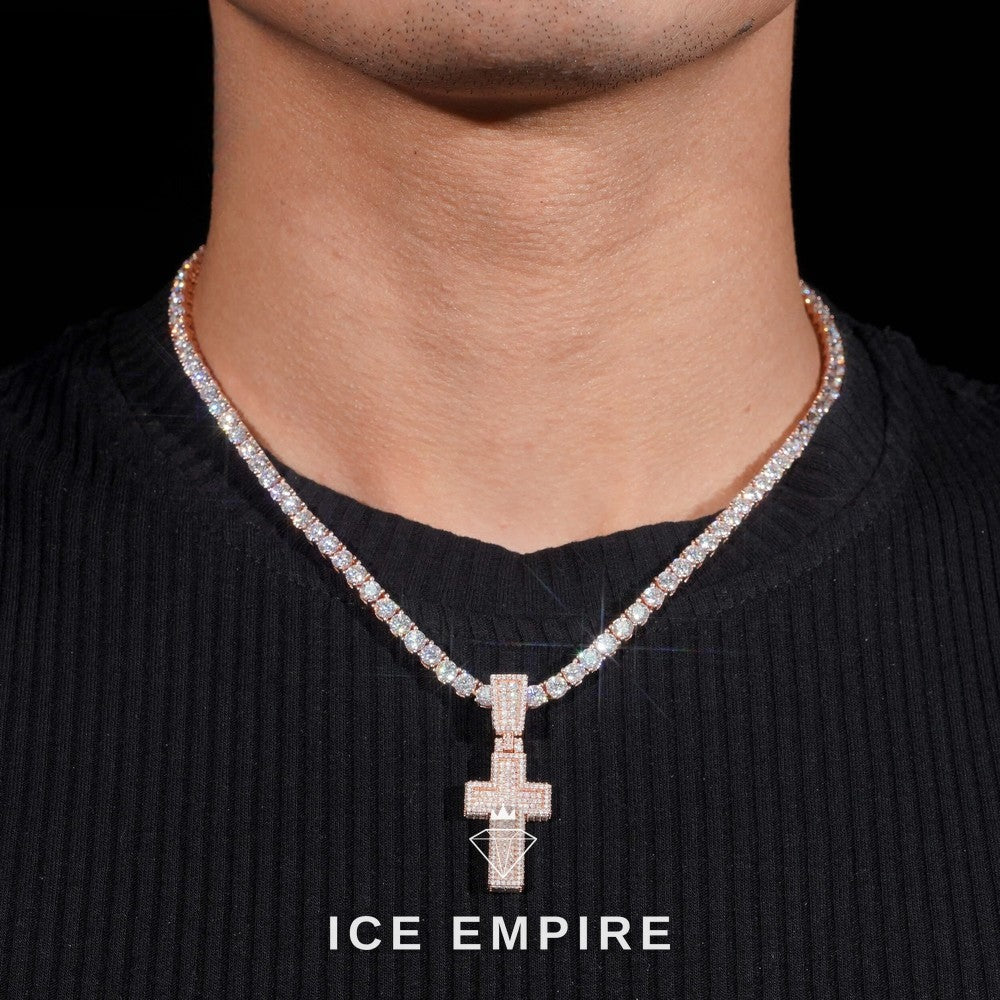 Iced Out Baguette 925 Silver Moissanite Pendant