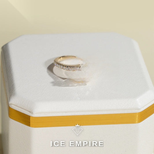 Iced Out Rose Gold Plated Moissanite Ring