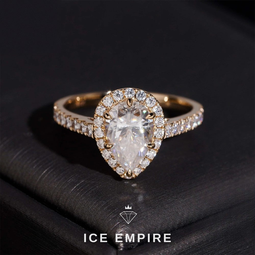 Iced Out 14K Gold Lab Grown Diamond Engagement Ring