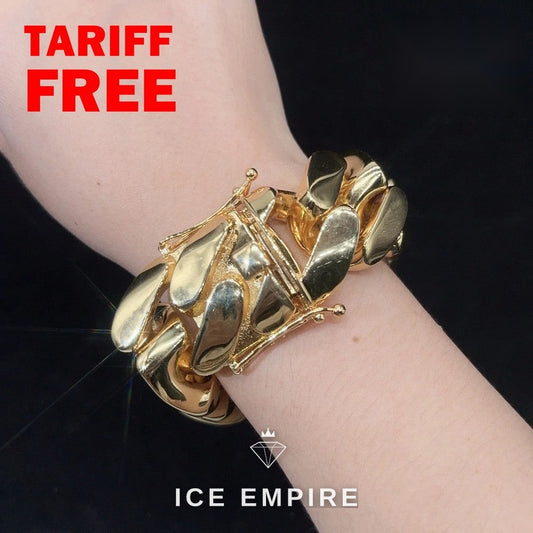 Iced Out 18K Gold Cuban Chain