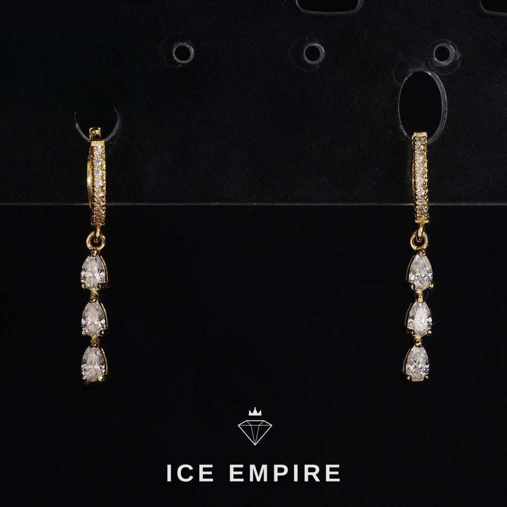 Iced Out 925 Silver Moissanite Hoop Earrings