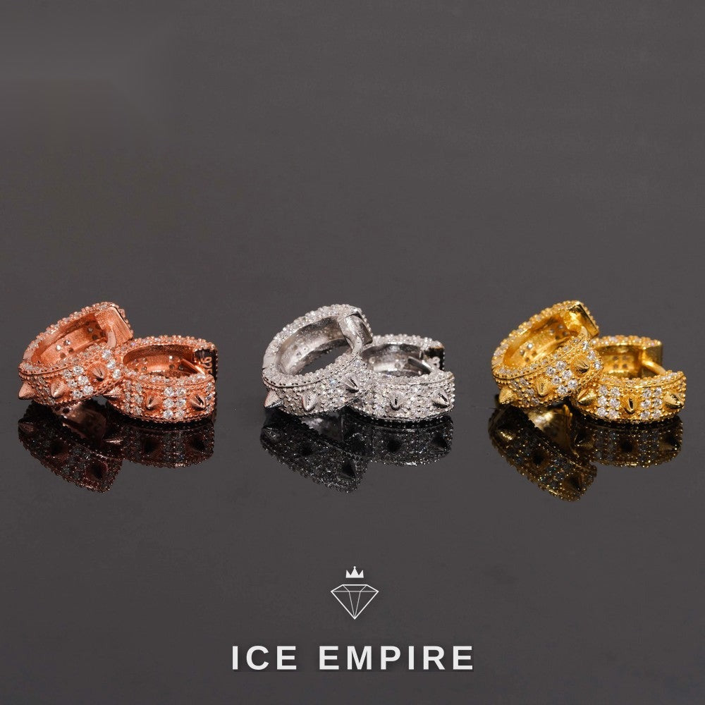 Iced Out 925 Silver Moissanite Hoop Earrings
