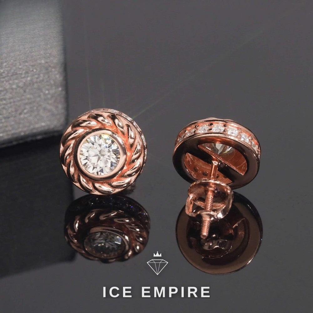 Iced Out 925 Silver Moissanite Stud Earrings