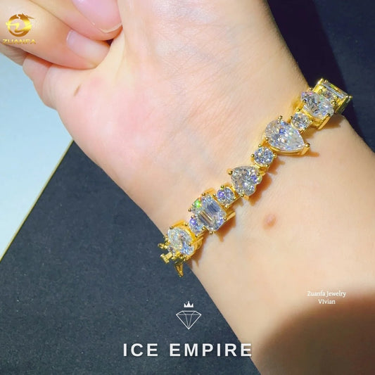 Iced Out 925 Silver Moissanite Tennis Chain