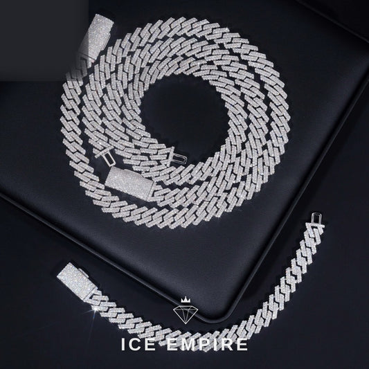 Iced Out Rose Gold Plated Moissanite Cuban Chain