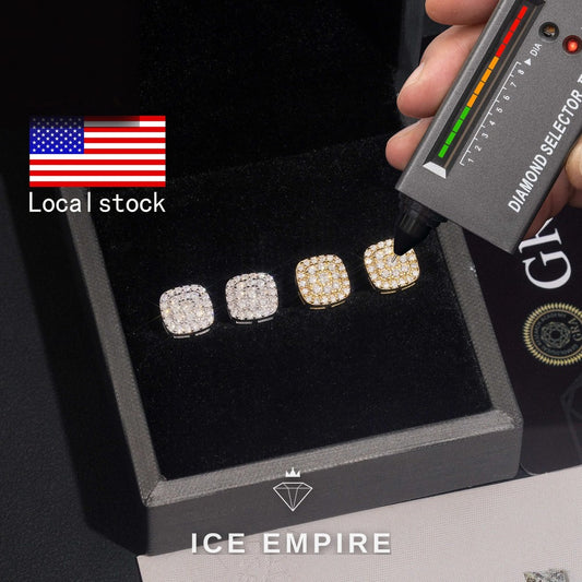Iced Out Gold Plated Moissanite Earrings
