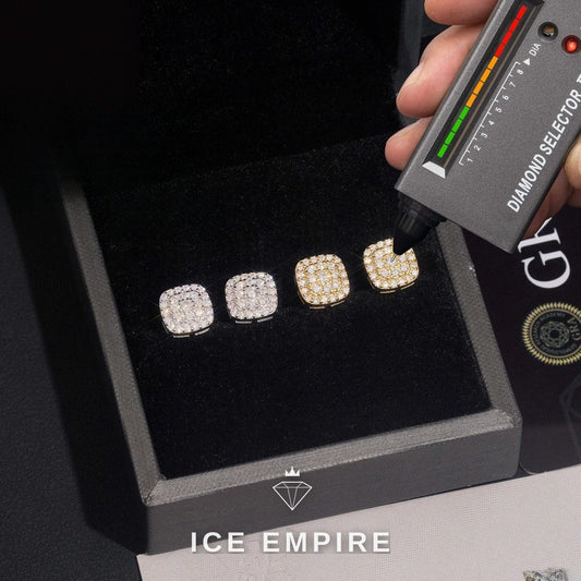 Iced Out Gold Plated Moissanite Earrings