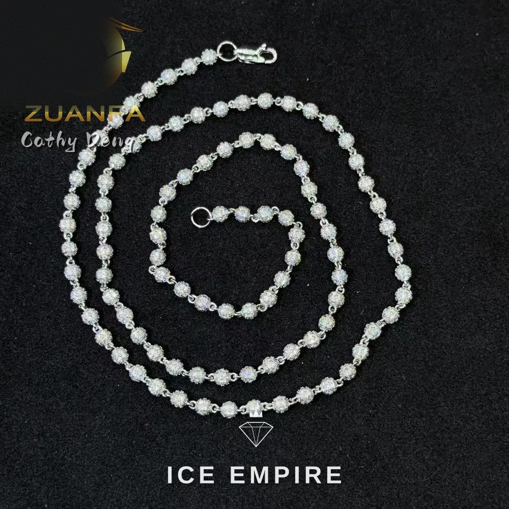 Iced Out Rose Gold Plated Moissanite Cuban Chain
