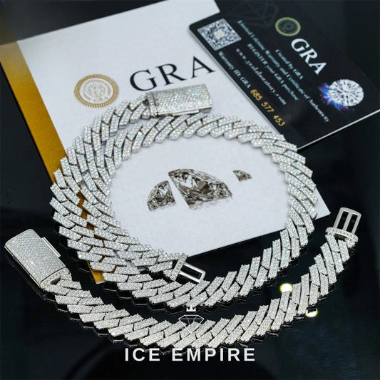Iced Out Rose Gold Plated Moissanite Cuban Chain