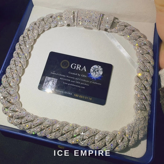 Iced Out Rose Gold Plated Moissanite Cuban Chain