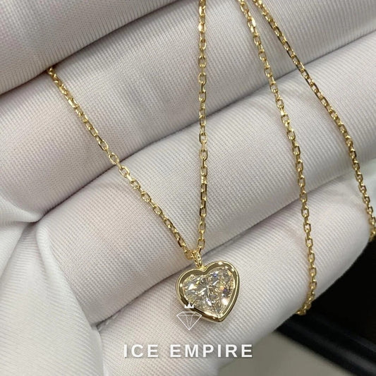 Iced Out Heart Gold Plated Lab Grown Diamond Chain