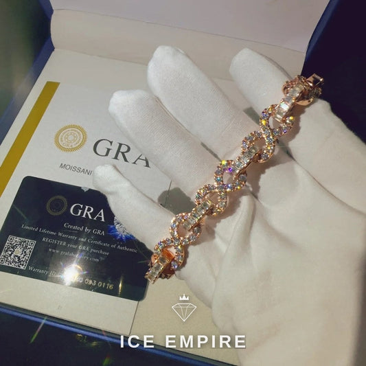 Iced Out Rose Gold Plated Moissanite Cuban Chain