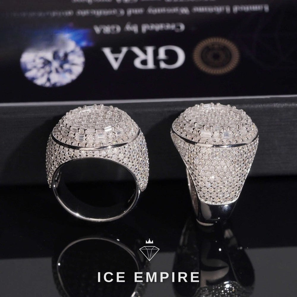 Iced Out 925 Silver Moissanite Ring