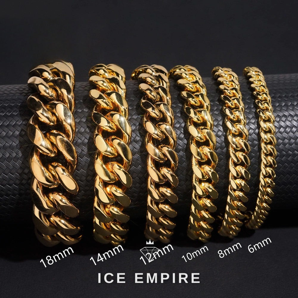 Iced Out Gold Plated Moissanite Cuban Chain