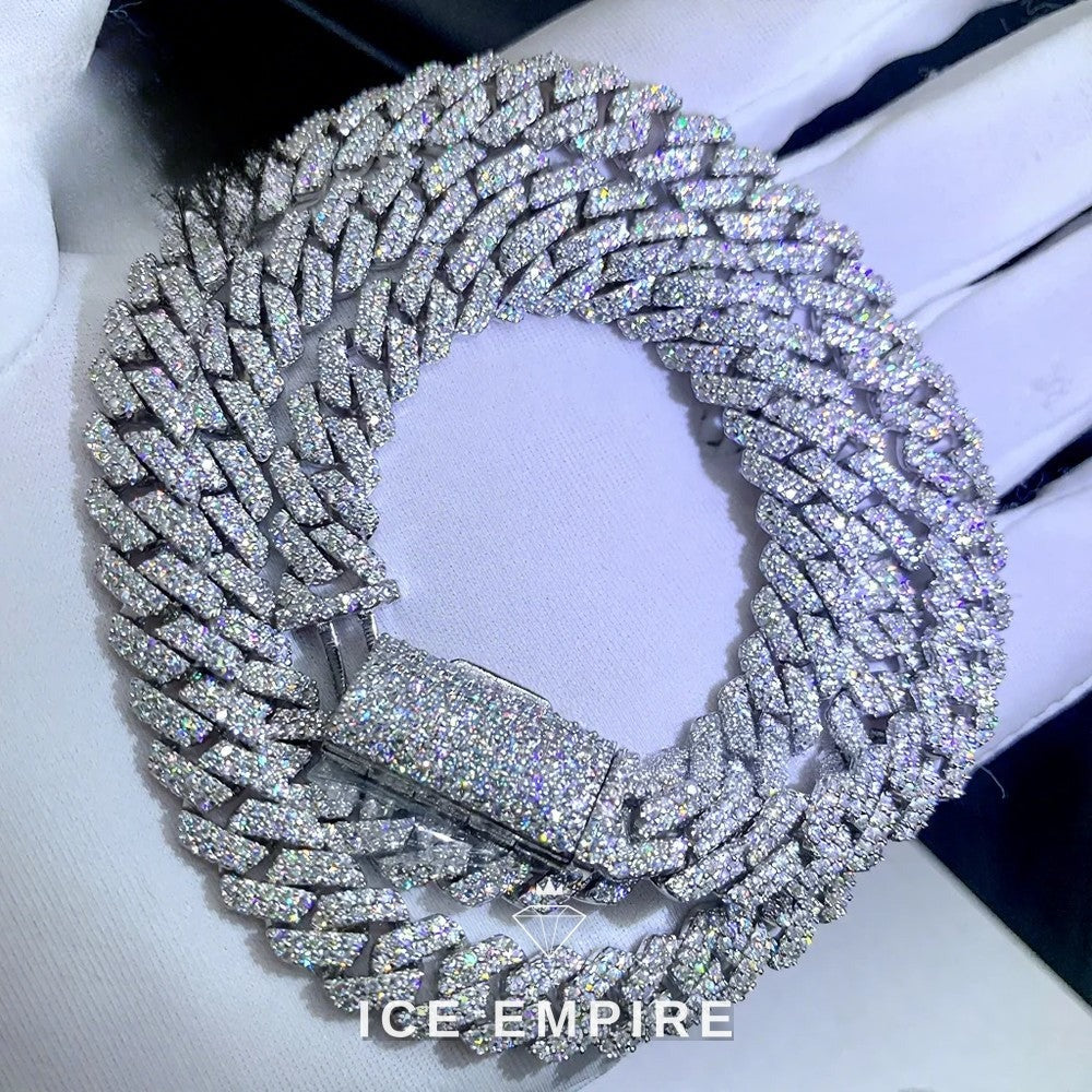 Iced Out Rose Gold Plated Moissanite Cuban Chain