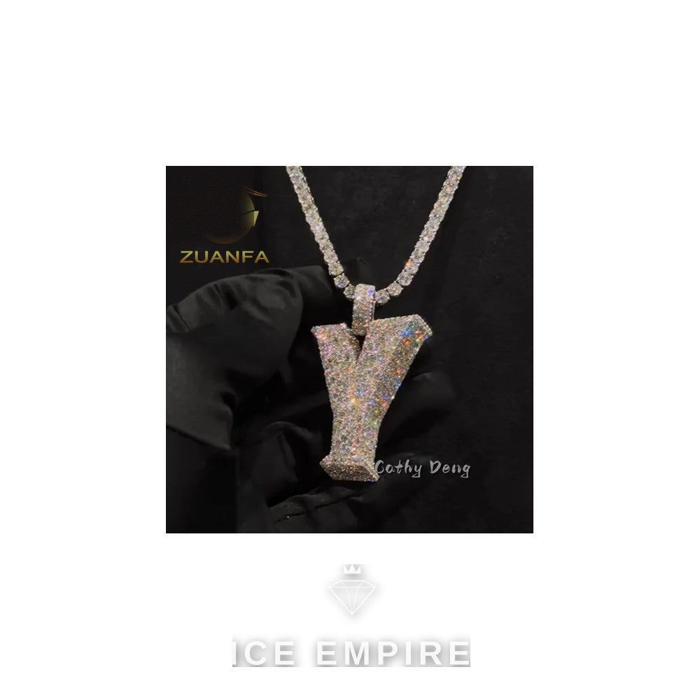 Iced Out Baguette Rose Gold Plated Moissanite Cuban Chain