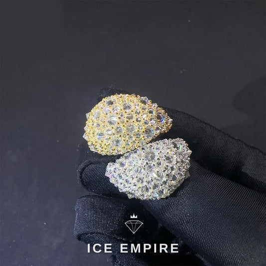 Iced Out Gold Plated Moissanite Ring