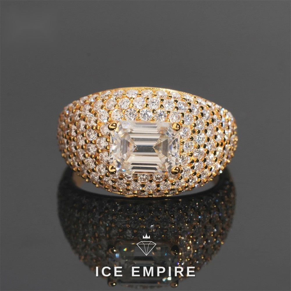 Iced Out Gold Plated Moissanite Ring