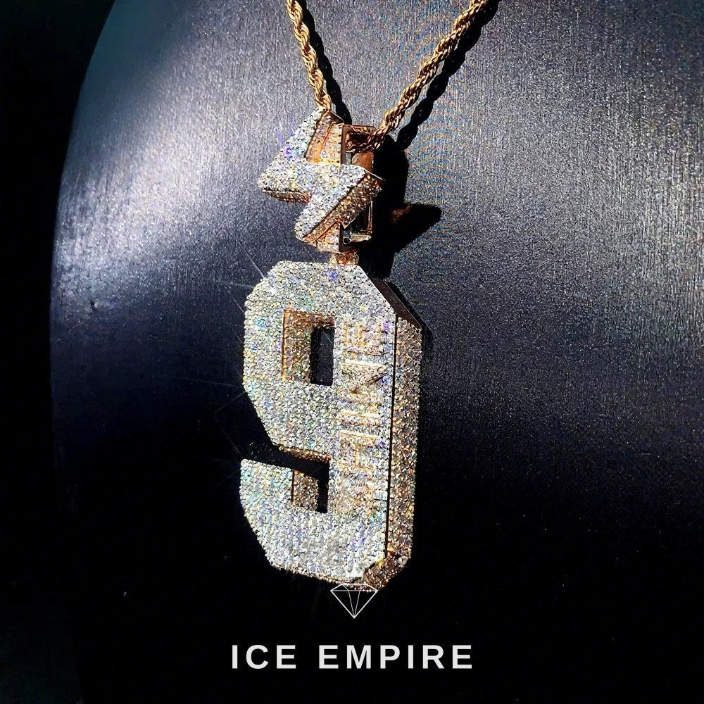Iced Out Cross Rose Gold Plated Moissanite Pendant