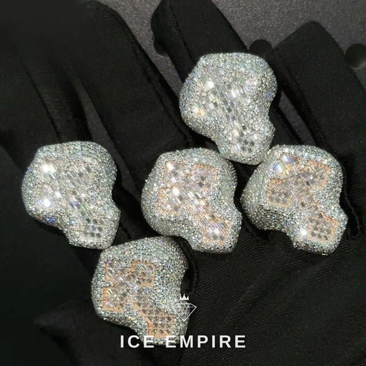 Iced Out Baguette 925 Silver Moissanite Ring