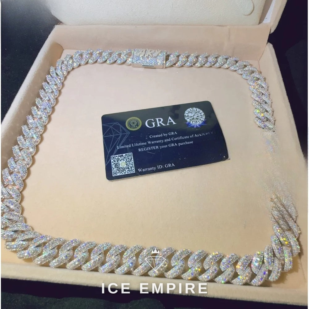 Iced Out Rose Gold Plated Moissanite Cuban Chain