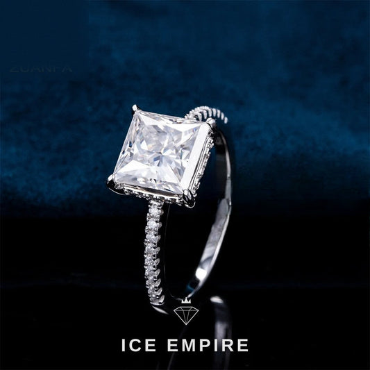 Iced Out 925 Silver Moissanite Wedding Band