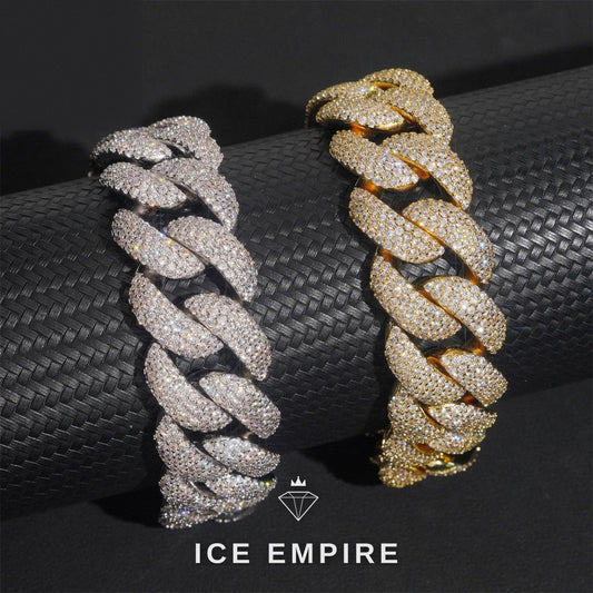 Iced Out Rose Gold Plated Moissanite Cuban Chain