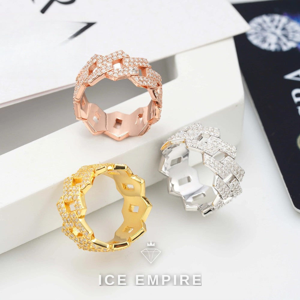 Iced Out Rose Gold Plated Moissanite Cuban Chain
