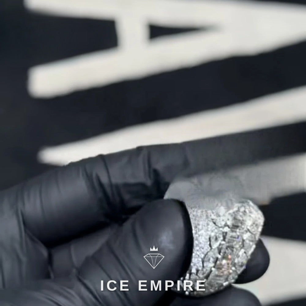 Iced Out 925 Silver Moissanite Ring
