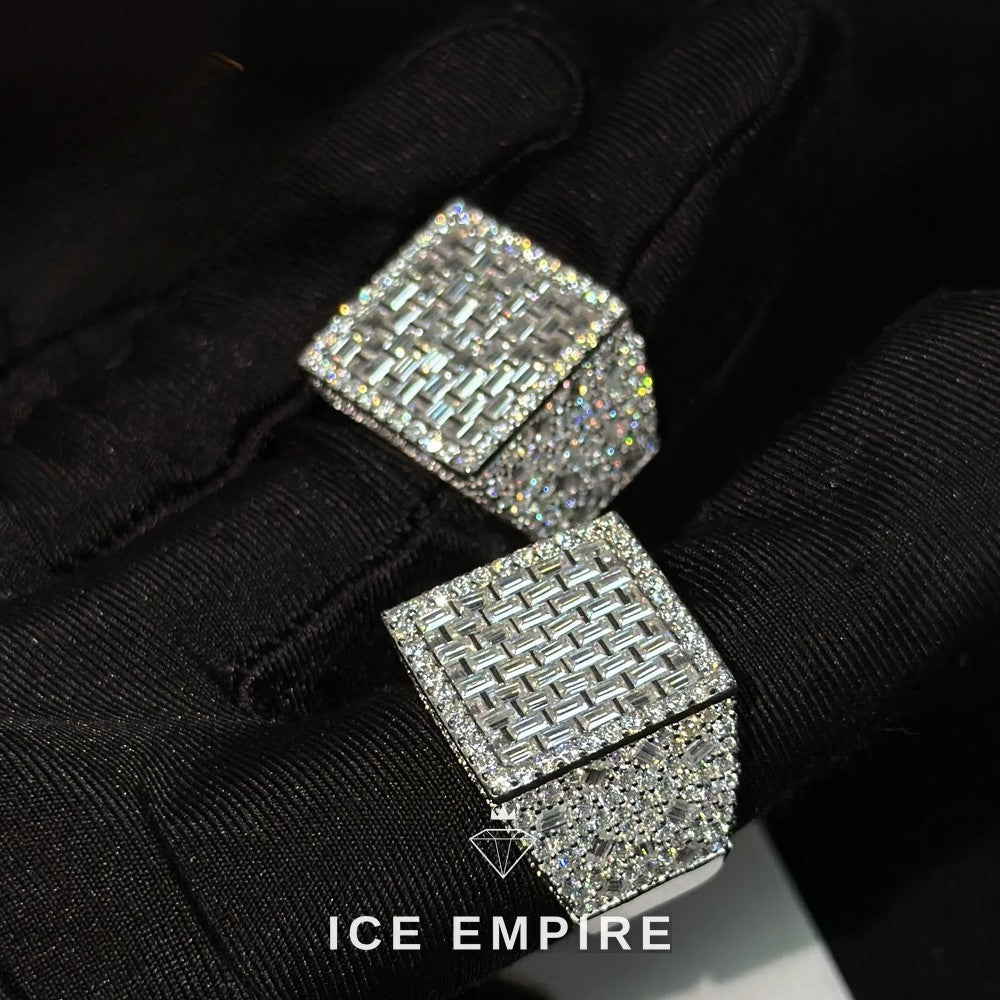 Iced Out Baguette 925 Silver Moissanite Ring