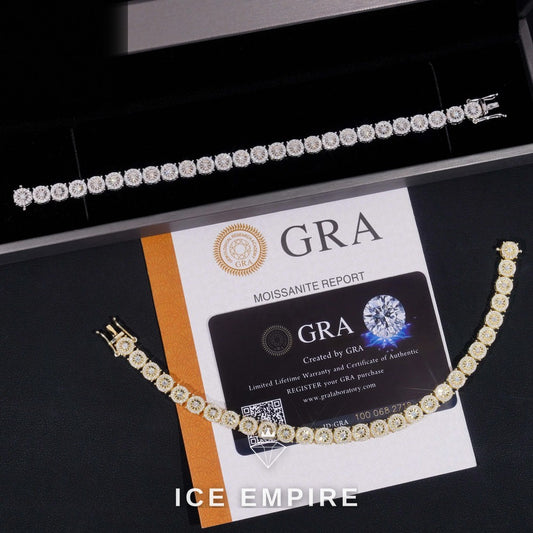 Iced Out Gold Plated Moissanite Bracelet