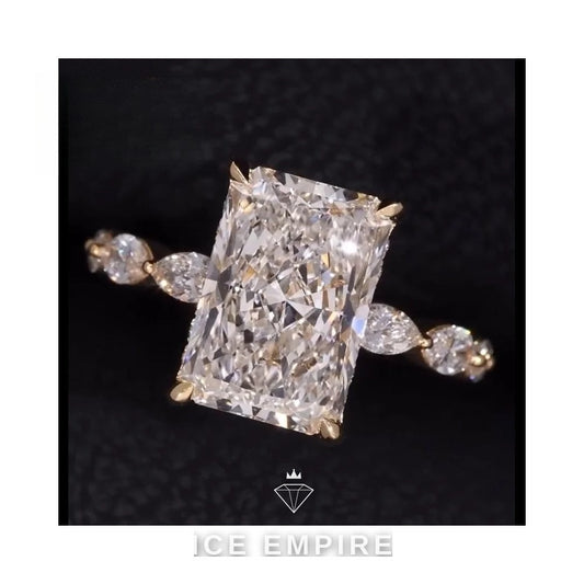 Iced Out Gold Plated Lab Grown Diamond Wedding Band