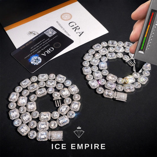 Iced Out Rose Gold Plated Moissanite Cuban Chain