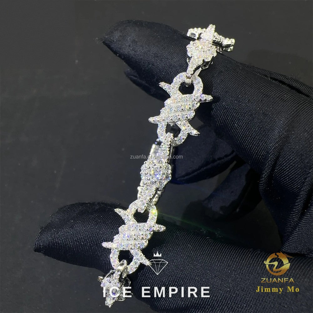 Iced Out Cross Rose Gold Moissanite Cuban Chain