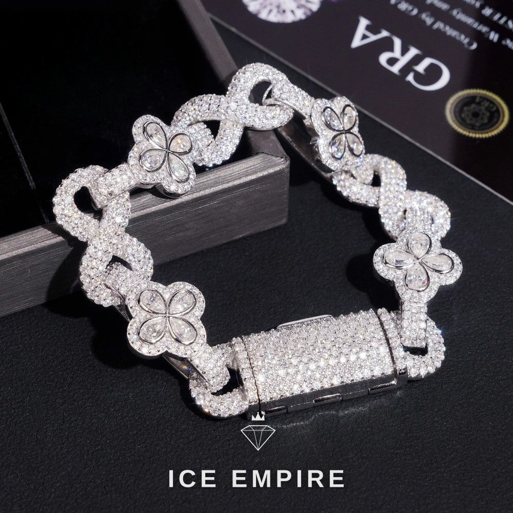 Iced Out Rose Gold Plated Moissanite Tennis Bracelet