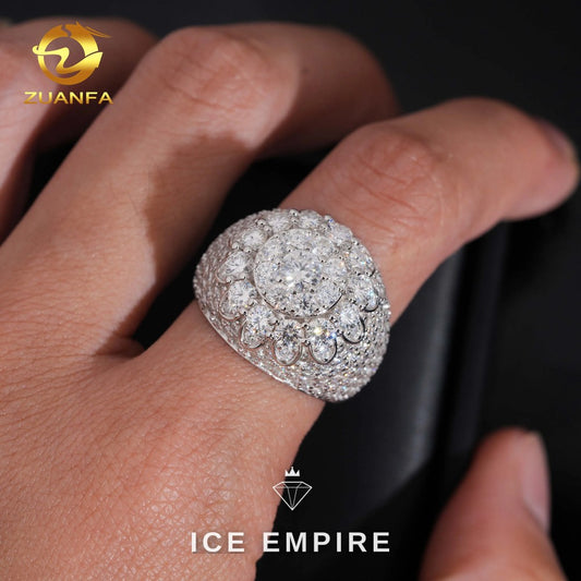 Iced Out 925 Silver Moissanite Ring