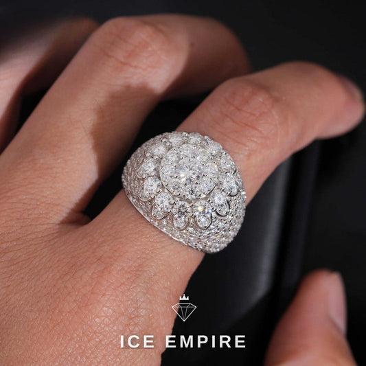 Iced Out 925 Silver Moissanite Ring