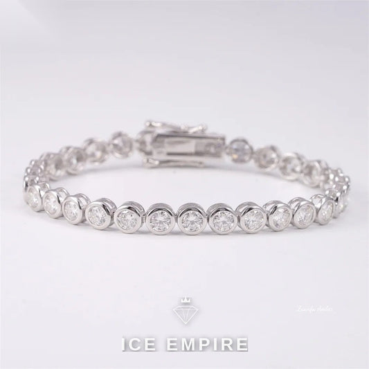 Iced Out 925 Silver Moissanite Tennis Chain