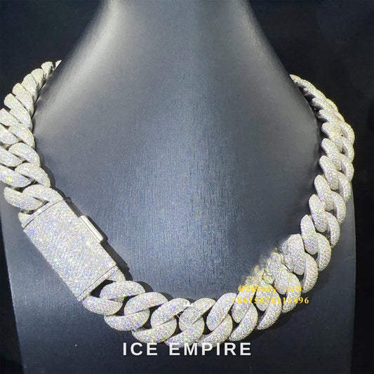 Iced Out Rose Gold Plated Moissanite Cuban Chain