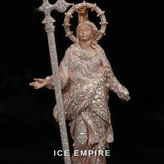 Iced Out Rose Gold Plated Moissanite Pendant