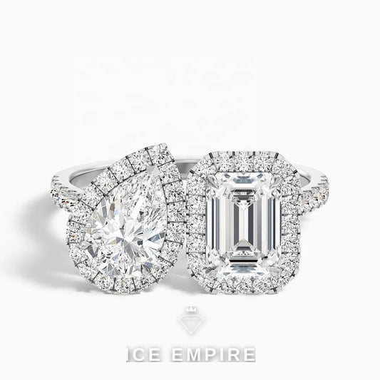 Iced Out 10K Gold Lab Grown Diamond Ring