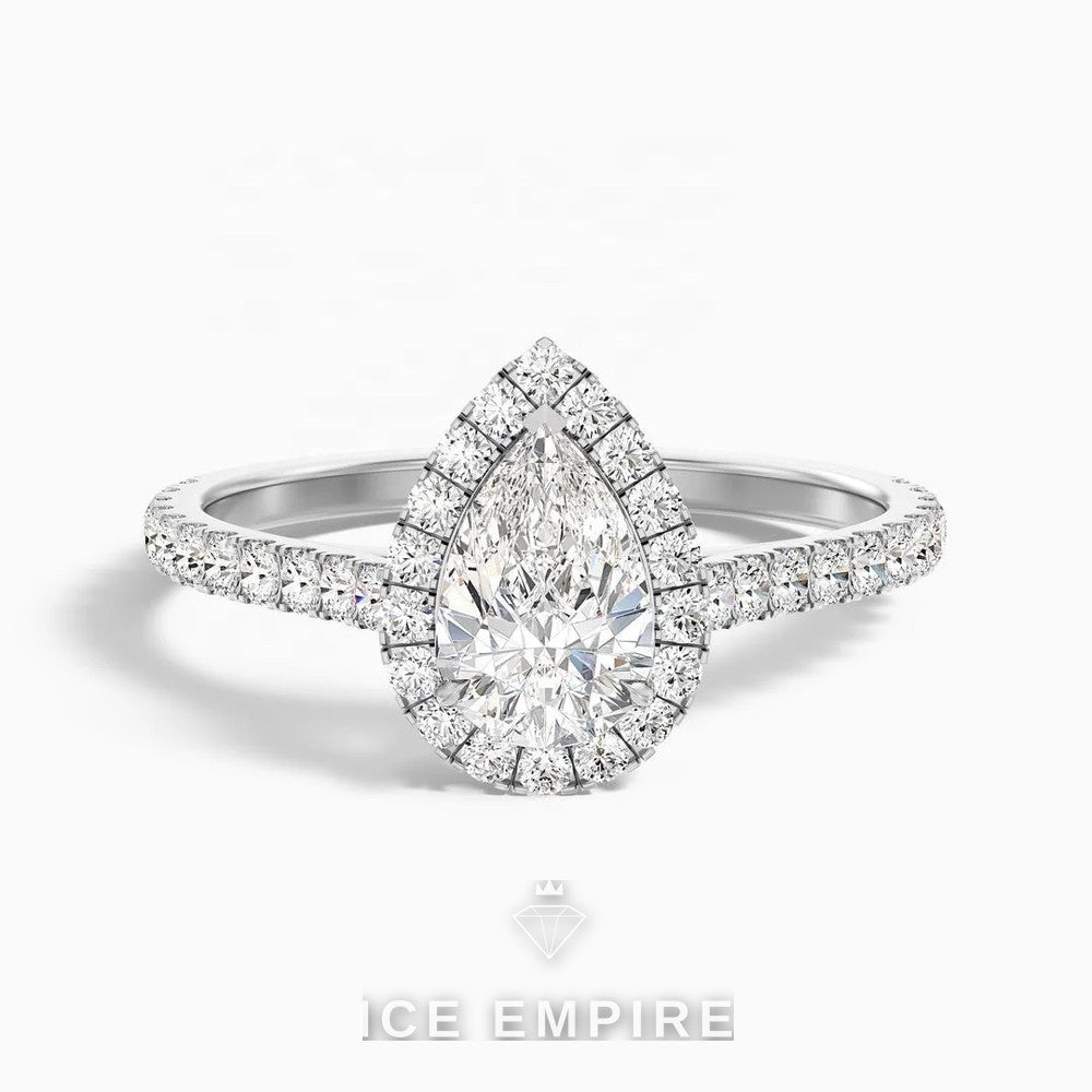 Iced Out 14K Gold Lab Grown Diamond Engagement Ring